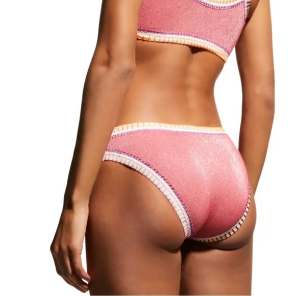 Platinum inspire Solange Ferrarini Teaberry Crochet Trim Swim Bottom Size Large - Picture 5 of 14